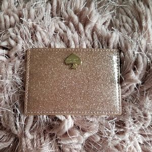 Kate Spade Glitter Rosegold card holder